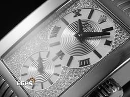 ROLEX 勞力士 Cellini Prince 5441/9 徹里尼 王子 18K白金材質 <font color=#ff00ff> 原廠鑲嵌鑽石面盤 </font> <font color=#FF0000> 透明錶背 </font> 手上鏈 29x45mm