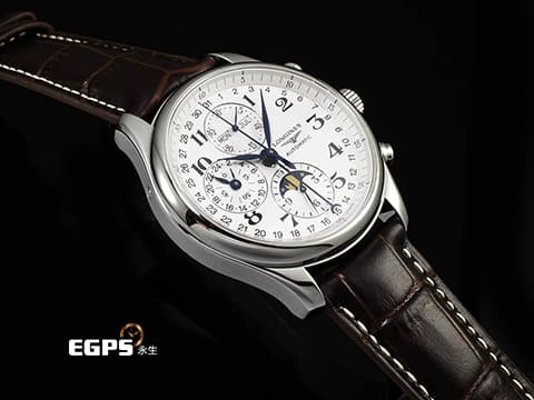 LONGINES 浪琴 Master Collection Chrono Moonphase 名匠 巨擘系列 L27734783&nbsp;銀白色經典麥粒飾紋面盤&nbsp;全日曆 月相盈虧 計時碼表&nbsp;藍鋼指針&nbsp;不鏽鋼&nbsp;2026年保單&nbsp;自動上鏈 42mm