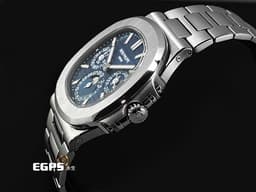 Patek philippe 百達翡麗 PP錶 Nautilus 金鷹 5740/1G-001 18K白金材質 5740 <font color=#70cce1>靛藍色面盤</font> <font color=#FF0000>2020年保單 Nautilus 金鷹系列第一款超薄萬年曆腕錶</font> <font color=#ff00ff>附原廠自動上鍊盒 配件齊全！</font> 自動上鍊 40mm