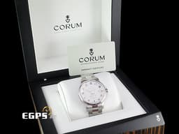 CORUM 崑崙 Admiral s Cup 海軍上將 ADMIRAL 42 白色面盤 不鏽鋼鍊帶款 395.110.20/V720 AA24  <font color="#FF0000">經典海事旗幟彩繪時標 2022年保單</font> 自動上鍊 42mm