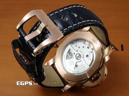 PANERAI 沛納海 Luminor Marina Goldtech Sole Blu PAM1112 <font color="#0f5dc2">藍色經典三明治面盤</font> Goldtech金材質 玫瑰金 PAM01112 三日鍊 小秒針&nbsp;<font color="#FF0000">2022年保單</font>&nbsp;自動上鍊 44mm