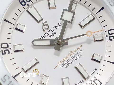 BREITLING 百年靈 Superocean 36 超級海洋 A17377211A1S1 白色面盤 陶瓷錶圈 不鏽鋼 大三針 2025年保單 潛水錶 自動上鍊 36mm