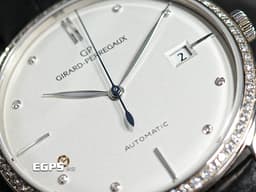 Girard-Perregaux 芝柏 GP錶 1966系列 49525D-53A-1A1-BK6A <font color=#cadff0>原廠鑲嵌頂級天然美鑽鑽圈、鑽石時標</font> 49525 D 經典 大三針 18K白金材質 <font color=#FF0000>2025年保單</font> 自動上鍊 38mm