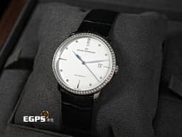 Girard-Perregaux 芝柏 GP錶 1966系列 49525D-53A-1A1-BK6A <font color=#cadff0>原廠鑲嵌頂級天然美鑽鑽圈、鑽石時標</font> 49525 D 經典 大三針 18K白金材質 <font color=#FF0000>2025年保單</font> 自動上鍊 38mm