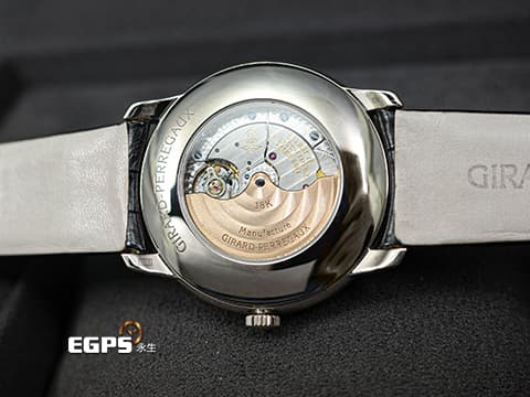 Girard-Perregaux 芝柏 GP錶 1966系列 49525D-53A-1A1-BK6A 原廠鑲嵌頂級天然美鑽鑽圈、鑽石時標 49525 D 經典 大三針 18K白金材質 2025年保單 自動上鍊 38mm