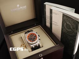 Audemars Piguet 愛彼 AP錶 Royal Oak Offshore 皇家橡樹 離岸型 計時碼表 26170ST.00.D101CR.01 VOLCANO 火山 <font color=#FF0000>現已罕見的火山橘配色，有型又好搭</font> <font color=#ffff00>已包膜</font> 自動上鍊 42mm