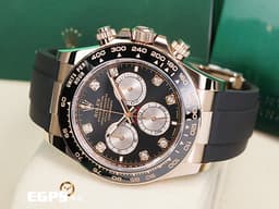 ROLEX 勞力士 Cosmograph Daytona 迪通拿 126515LN 126515G 18K永恆玫瑰金材質 計時碼表<font color=#FF0000> 2025年保卡 </font> <font color=#f1e1b5>亮黑色面盤內飾日亮金色三眼小錶盤、八鑽時標</font> 自動上鍊 40mm