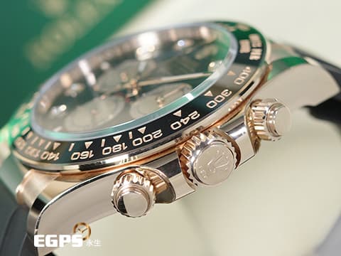 ROLEX 勞力士 Cosmograph Daytona 迪通拿 126515LN 126515G 18K永恆玫瑰金材質 計時碼表 2025年保卡  亮黑色面盤內飾日亮金色三眼小錶盤、八鑽時標 自動上鍊 40mm