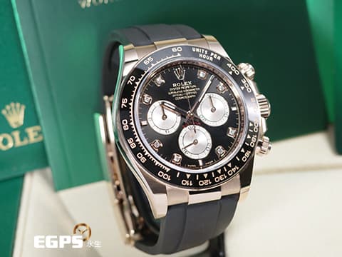ROLEX 勞力士 Cosmograph Daytona 迪通拿 126515LN 126515G 18K永恆玫瑰金材質 計時碼表 2025年保卡  亮黑色面盤內飾日亮金色三眼小錶盤、八鑽時標 自動上鍊 40mm