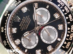 ROLEX 勞力士 Cosmograph Daytona 迪通拿 126515LN 126515G 18K永恆玫瑰金材質 計時碼表<font color=#FF0000> 2025年保卡 </font> <font color=#f1e1b5>亮黑色面盤內飾日亮金色三眼小錶盤、八鑽時標</font> 自動上鍊 40mm