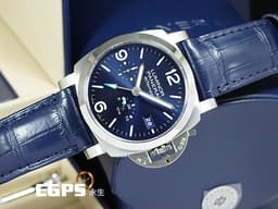PANERAI 沛納海 Luminor BiTempo Power Reserve PAM1361 <font color=#0080FF>經典夜光三明治藍色面盤</font> PAM01361 三日鍊 小秒針 動能顯示 GMT 兩地時區 <font color=#FF0000>2024年保單</font> 自動上鍊 44mm