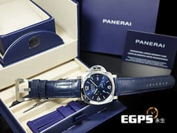 PANERAI 沛納海 Luminor BiTempo Power Reserve PAM1361 <font color=#0080FF>經典夜光三明治藍色面盤</font> PAM01361 三日鍊 小秒針 動能顯示 GMT 兩地時區 <font color=#FF0000>2024年保單</font> 自動上鍊 44mm
