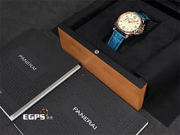 PANERAI 沛納海 LUMINOR DUE PAM741 玫瑰金材質 PAM00741 <font color=#FF0000>2020年保單 </font> <font color=#70cce1>藍色原廠皮革錶帶</font> 手上鍊 42mm