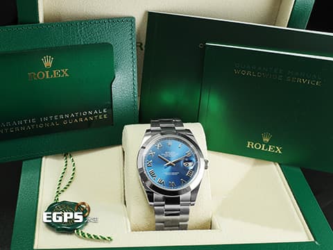 ROLEX 勞力士 Datejust 41 蠔式日誌型 126300 天藍色面盤 經典立體羅馬數字時標 DJ41 不鏽鋼 2023年保卡 蠔式（Oyster）三節錶帶 自動上鍊 41mm