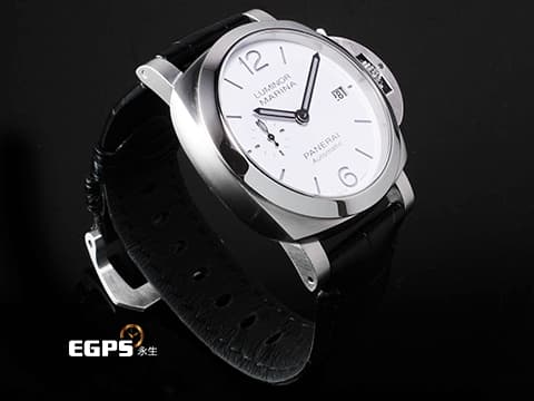 PANERAI 沛納海 Luminor Quarantta PAM1371 PAM01371 三日鍊 白色三明治面盤 附原廠深綠色橡膠快拆錶帶 2023年保卡 保有部分原廠膠膜  自動上鍊  40mm
