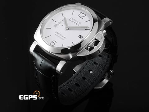 PANERAI 沛納海 Luminor Quarantta PAM1371 PAM01371 三日鍊 白色三明治面盤 附原廠深綠色橡膠快拆錶帶 2023年保卡 保有部分原廠膠膜  自動上鍊  40mm