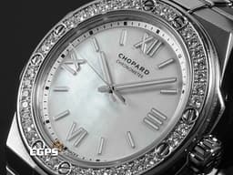 CHOPARD 蕭邦 ALPINE EAGLE 雪山傲翼 系列 298601-3002 不銹鋼材質 <font color="#FFFF00">白色貝母面盤</font> <font color="#ffffff">原廠鑲嵌鑽石錶圈</font> <font color="#FF0000"> 2025年保單  </font> 自動上鍊 36mm