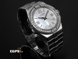 CHOPARD 蕭邦 ALPINE EAGLE 雪山傲翼 系列 298601-3002 不銹鋼材質 <font color="#FFFF00">白色貝母面盤</font> <font color="#ffffff">原廠鑲嵌鑽石錶圈</font> <font color="#FF0000"> 2025年保單  </font> 自動上鍊 36mm