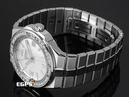 CHOPARD 蕭邦 ALPINE EAGLE 雪山傲翼 系列 298601-3002 不銹鋼材質 <font color="#FFFF00">白色貝母面盤</font> <font color="#ffffff">原廠鑲嵌鑽石錶圈</font> <font color="#FF0000"> 2025年保單  </font> 自動上鍊 36mm