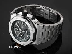 Audemars Piguet 愛彼 AP錶 Royal Oak Offshore 皇家橡樹 離岸型 26238TI.OO.2000TI.01 鈦金屬材質 <font color=#ffffff>灰黑色「Petite Tapisserie」格紋面盤</font> <font color=#FF0000>2022年保卡 最新易換式錶帶系統 附原廠膠帶錶帶</font> 自動上鍊 42mm
