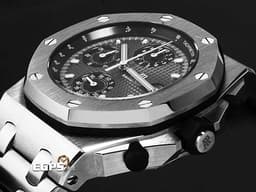 Audemars Piguet 愛彼 AP錶 Royal Oak Offshore 皇家橡樹 離岸型 26238TI.OO.2000TI.01 鈦金屬材質 <font color=#ffffff>灰黑色「Petite Tapisserie」格紋面盤</font> <font color=#FF0000>2022年保卡 最新易換式錶帶系統 附原廠膠帶錶帶</font> 自動上鍊 42mm