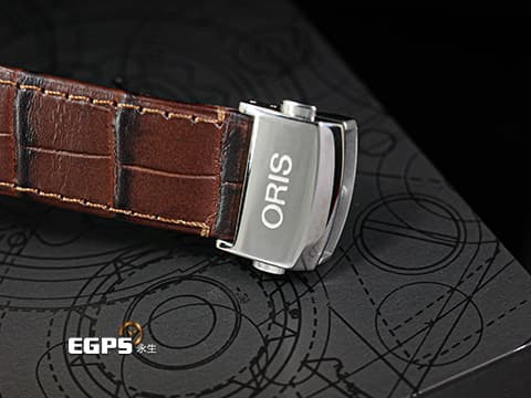 ORIS 豪利時 Artelier Date 藝術家 7591 銀灰色雕紋面盤 不鏽鋼 18K玫瑰金錶圈 0173375916351 大三針 2025年保卡 自動上鍊 40mm