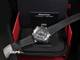 ORIS 豪利時 Aquis Titan Chronograph 時間之海 7655 <font color="#ADADAD">鈦金屬 灰色面盤 鍍鎢刻度錶圈</font> 0167476557253 計時碼表 <font color="#FF0000">2025年保單</font> 排氦氣閥 潛水錶 自動上鍊 46mm