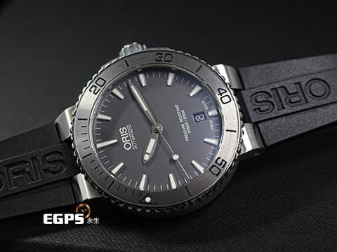 ORIS 豪利時 Aquis Date 時間之海 7674 灰色面盤 鍍鎢刻度錶圈 0173376764153 不鏽鋼 大三針 2025年保單 潛水錶 自動上鍊 40mm
