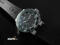 ORIS 豪利時 Aquis Date 時間之海 0174376734137-07 4 26 34EB 不鏽鋼材質 <font color="#64c51f"> 綠色陶瓷錶圈 500米防水 </font> <font color="#FF0000"> 2025年保卡</font> 自動上鍊 46mm