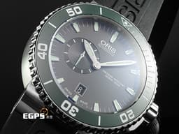 ORIS 豪利時 Aquis Date 時間之海 0174376734137-07 4 26 34EB 不鏽鋼材質 <font color="#64c51f"> 綠色陶瓷錶圈 500米防水 </font> <font color="#FF0000"> 2025年保卡</font> 自動上鍊 46mm