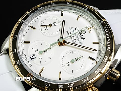 OMEGA 歐米茄 Speedmaster 超霸 速霸 32423385002001 不鏽鋼&nbsp;18K黃金 半金款&nbsp;計時碼錶 同軸擒縱&nbsp;2023年保卡&nbsp;自動上鍊 38mm