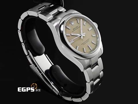 ROLEX 勞力士 Oyster Perpetual 31 經典 蠔式恆動型 277200 最新款 米色噴漆面盤&nbsp;OP31 不鏽鋼 大三針&nbsp;2025年保卡 自動上鍊 31mm
