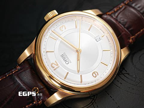 ORIS 豪利時 Classic Date 經典系列 7578 大三針&nbsp;銀白色面盤&nbsp;0173375784831&nbsp;PVD塗層不鏽鋼錶殼  2025年保單 自動上鍊 37mm
