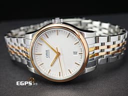 ORIS 豪利時 Classic Date 經典系列 7578&nbsp;<font color="#E0E0E0">銀白色面盤</font>&nbsp;0173375784351 大三針&nbsp;<font color="#fbb383">PVD塗層不鏽鋼錶圈</font>  <font color="#FF0000">2025年保單</font> 自動上鍊 37mm