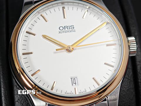 ORIS 豪利時 Classic Date 經典系列 7578&nbsp;銀白色面盤&nbsp;0173375784351 大三針&nbsp;PVD塗層不鏽鋼錶圈  2025年保單 自動上鍊 37mm