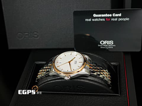 ORIS 豪利時 Classic Date 經典系列 7578&nbsp;銀白色面盤&nbsp;0173375784351 大三針&nbsp;PVD塗層不鏽鋼錶圈  2025年保單 自動上鍊 37mm