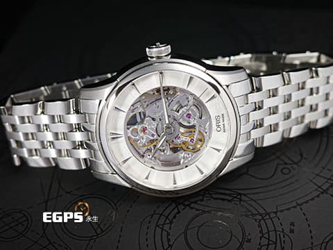 ORIS 豪利時 Artelier Skeleton 藝術家 7670 鏤空面盤 隱藏在錶面下機芯之美 0173476704051 不鏽鋼 大三針 2025年保單 自動上鍊  40mm