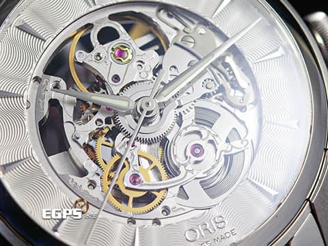 ORIS 豪利時 Artelier Skeleton 藝術家 7670 鏤空面盤 隱藏在錶面下機芯之美 0173476704051 不鏽鋼 大三針 2025年保單 自動上鍊  40mm