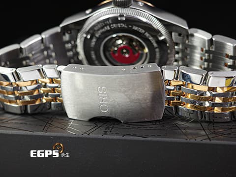ORIS 豪利時 Big Crown Complication 大錶冠系列 7627-43 複雜功能 0158276274364 玫瑰金PVD塗層不鏽鋼 半金款 月相盈虧 星期日期 兩地時間 2025年保卡 自動上鍊 40mm