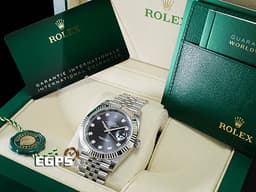 ROLEX 勞力士 Datejust 41 蠔式日誌型 DJ41 不鏽鋼材質 126334G 經典三角坑紋錶圈&nbsp;<font color="#ADADAD">原廠鑽石時標 石板灰色面盤</font>&nbsp;&nbsp;<font color="#FF0000">2026年保卡 紀念型（Jubilee）五銖錶帶</font> 自動上鍊 41mm
