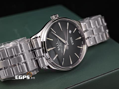 BALL WATCH 波爾錶 TRAINMASTER NM9080D-S1J-BK 黑色面盤 不鏽鋼 2025保單 3H自體發光微型氣燈 自動上鍊 40mm