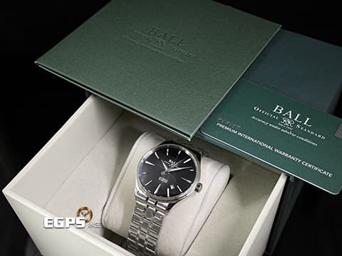 BALL WATCH 波爾錶 TRAINMASTER NM9080D-S1J-BK 黑色面盤 不鏽鋼 2025保單 3H自體發光微型氣燈 自動上鍊 40mm
