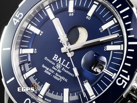 BALL WATCH 波爾錶 Roadmaster DM3150B-S13J-BE 不鏽鋼材質  藍色陶瓷錶圈，月相顯示  2025保單 限量1000只 3H自體發光微型氣燈 自動上鍊 43mm