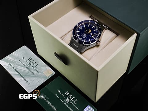 BALL WATCH 波爾錶 Roadmaster DM3150B-S13J-BE 不鏽鋼材質  藍色陶瓷錶圈，月相顯示  2025保單 限量1000只 3H自體發光微型氣燈 自動上鍊 43mm