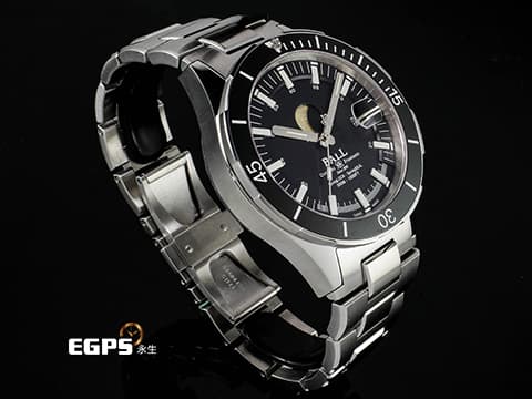 BALL WATCH 波爾錶 Roadmaster DM3150B-S14J-BK 不鏽鋼材質  黑色單向旋轉陶瓷錶圈 月相顯示  2025保單 限量1000只 3H自體發光微型氣燈 自動上鍊 43mm