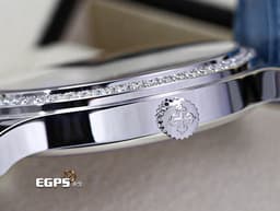 Patek philippe 百達翡麗 PP錶 Complications 複雜功能時計 World Time 世界時區 7130G-016  <font color=#70cce1>原鑲鑽圈 灰藍色中央雕紋面盤</font> 18K白金材質 7130 G <font color=#FF0000>2025年3月保單</font> 自動上鍊 36mm