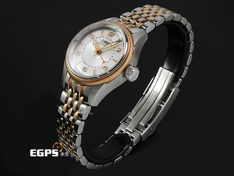 ORIS 豪利時 Big Crown 大錶冠系列 01 594 7680 4361-07 8 14 32 玫瑰金PVD塗層不鏽鋼錶圈  銀白色面盤  2025年保卡  自動上鍊 29mm