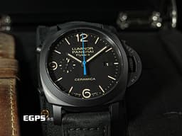 PANERAI 沛納海 Luminor 1950 3 Days Chrono Flyback PAM580 三日鍊 飛返 計時碼表 <font color=#be9672>經典三明治面盤 淡褐色夜光時標 菸草面</font> PAM00580 黑陶瓷 <font color=#FF0000>2019年台灣公司貨</font> 自動上鍊 44mm