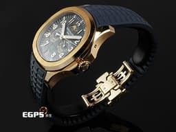 Patek Philippe 百達翡麗 PP錶 Aquanaut 海底探險家 5261R-001 18K玫瑰金材質 年曆錶 <font color="#99afe6">灰藍色錶盤飾有Aquanaut浮雕圖案面盤 灰藍色橡膠錶帶</font> <font color="#ffe9ad"> 覆白色螢光塗層的金質立體數字時標</font> <font color="#ff0000">2025年保單 </font> 自動上鏈 39.9mm