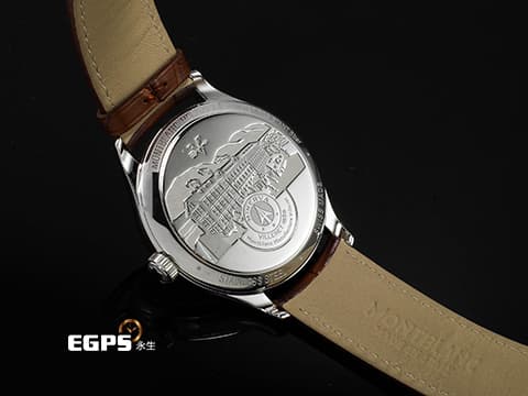 Montblanc 萬寶龍 Heritage 傳承系列 U0128673 淺棕色放射紋面盤 128673 不鏽鋼 大三針&nbsp;2025年保卡  自動上鍊 40mm